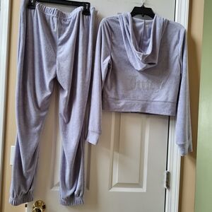 Juicy Couture Lavender Haze Terry Tracksuit 2 pieces Jacket and Joggers size M